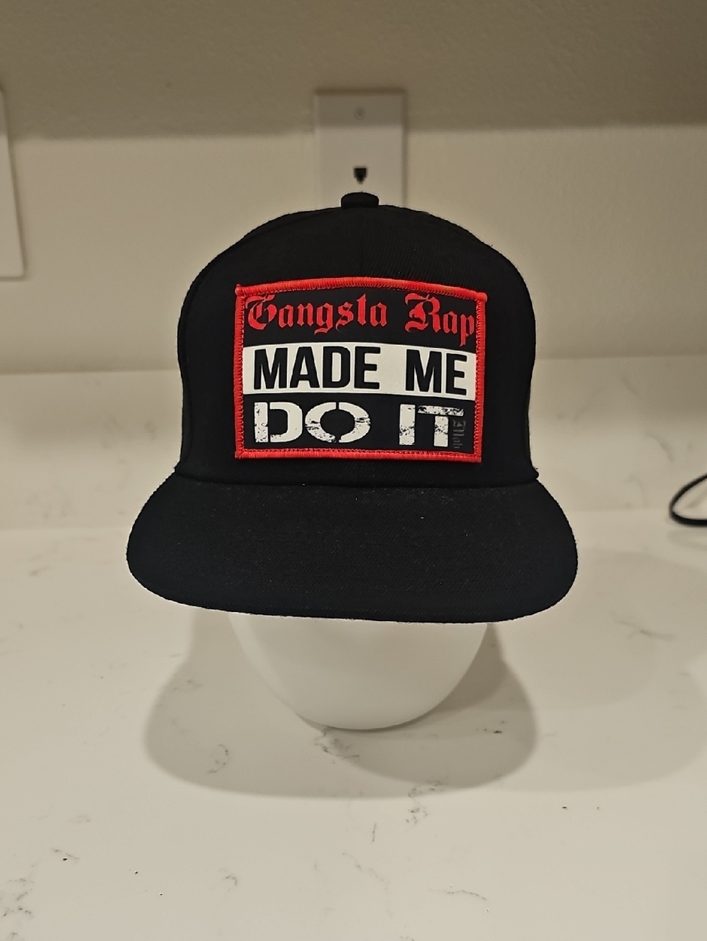 Gangsta Rap Made Me Do It Black Snapback Hat